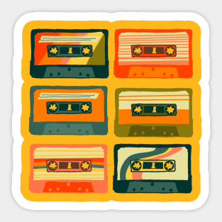 Retro Mixtape Revival: 80s & 90s Nostalgia Cassette Sticker